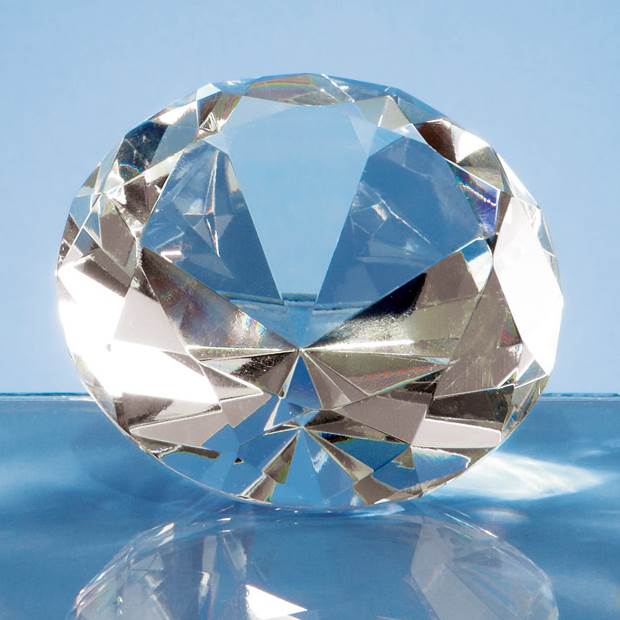 Optical Crystal Clear Diamond Paperweight