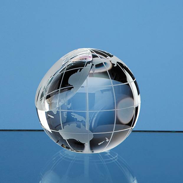 Optical Crystal Globe Paperweight